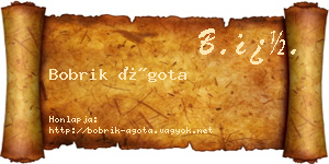 Bobrik Ágota névjegykártya
